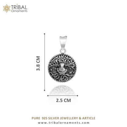 Sterling silver Lord Ganesha pendant by TRIBAL ORNAMENTS, handmade unisex jewelry with intricate tribal design and personalized style.
