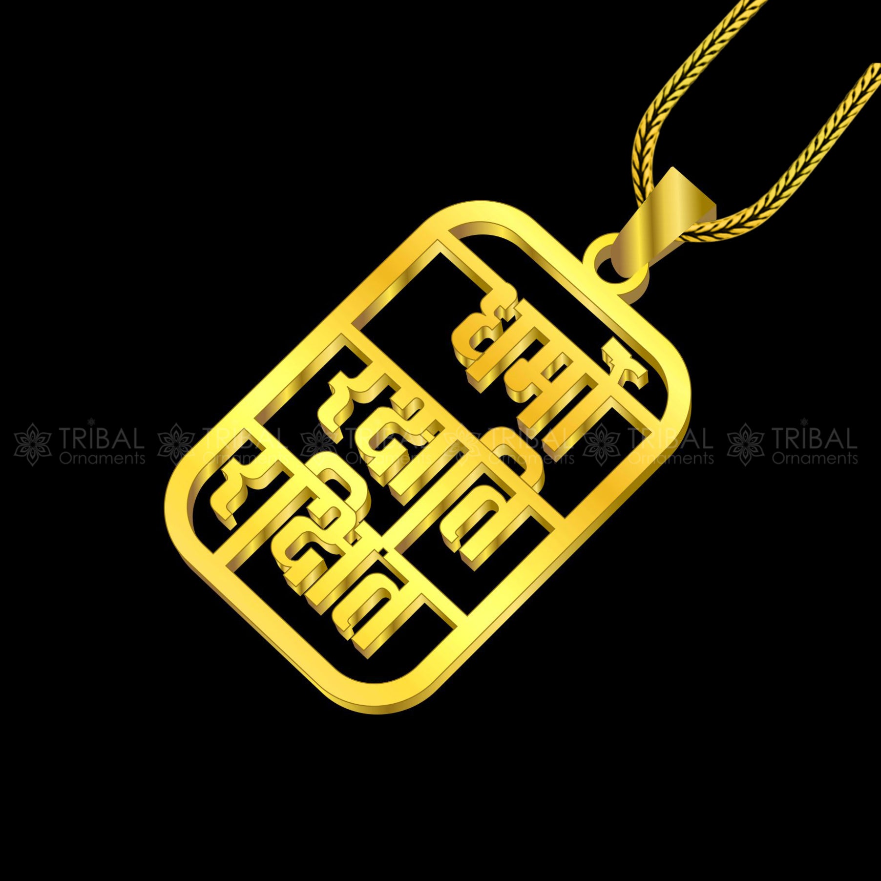 925 sterling silver handmade" Dharmo rakshathi rakshitaha " pendant nsp889 - TRIBAL ORNAMENTS