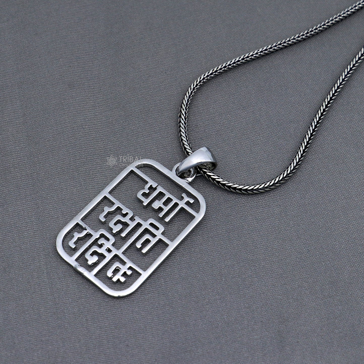 925 sterling silver handmade" Dharmo rakshathi rakshitaha " pendant nsp889 - TRIBAL ORNAMENTS