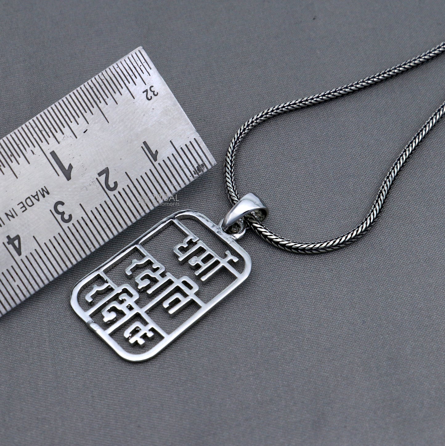 925 sterling silver handmade" Dharmo rakshathi rakshitaha " pendant nsp889 - TRIBAL ORNAMENTS