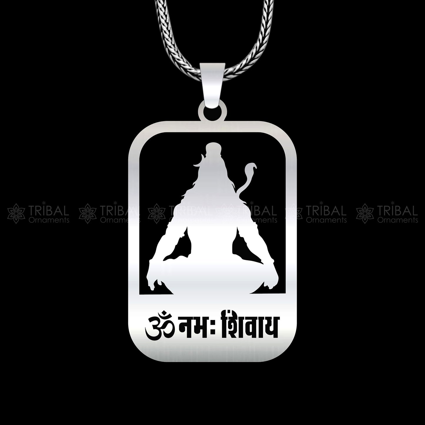 925 sterling silver handmand " Aum namah sivay " locket shiv mantra pendant nsp893 - TRIBAL ORNAMENTS