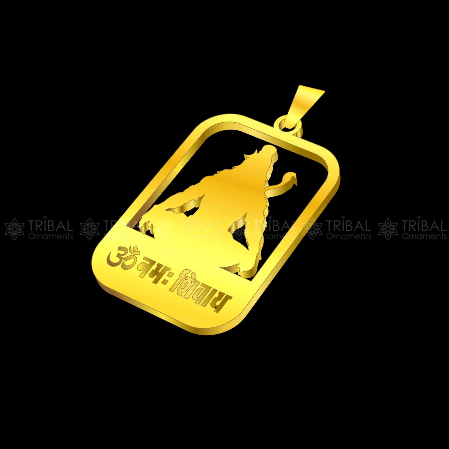 925 sterling silver handmand " Aum namah sivay " locket shiv mantra pendant nsp893 - TRIBAL ORNAMENTS