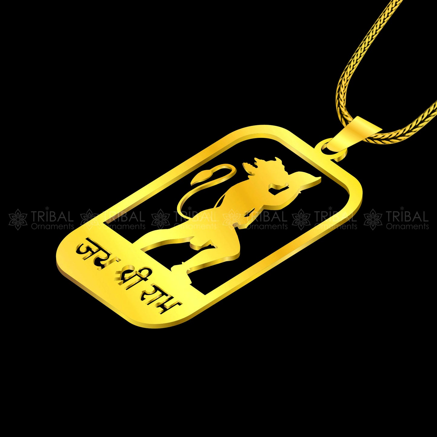 925 sterling silver handmand "Jai shree ram" ram mantra pendant nsp892 - TRIBAL ORNAMENTS