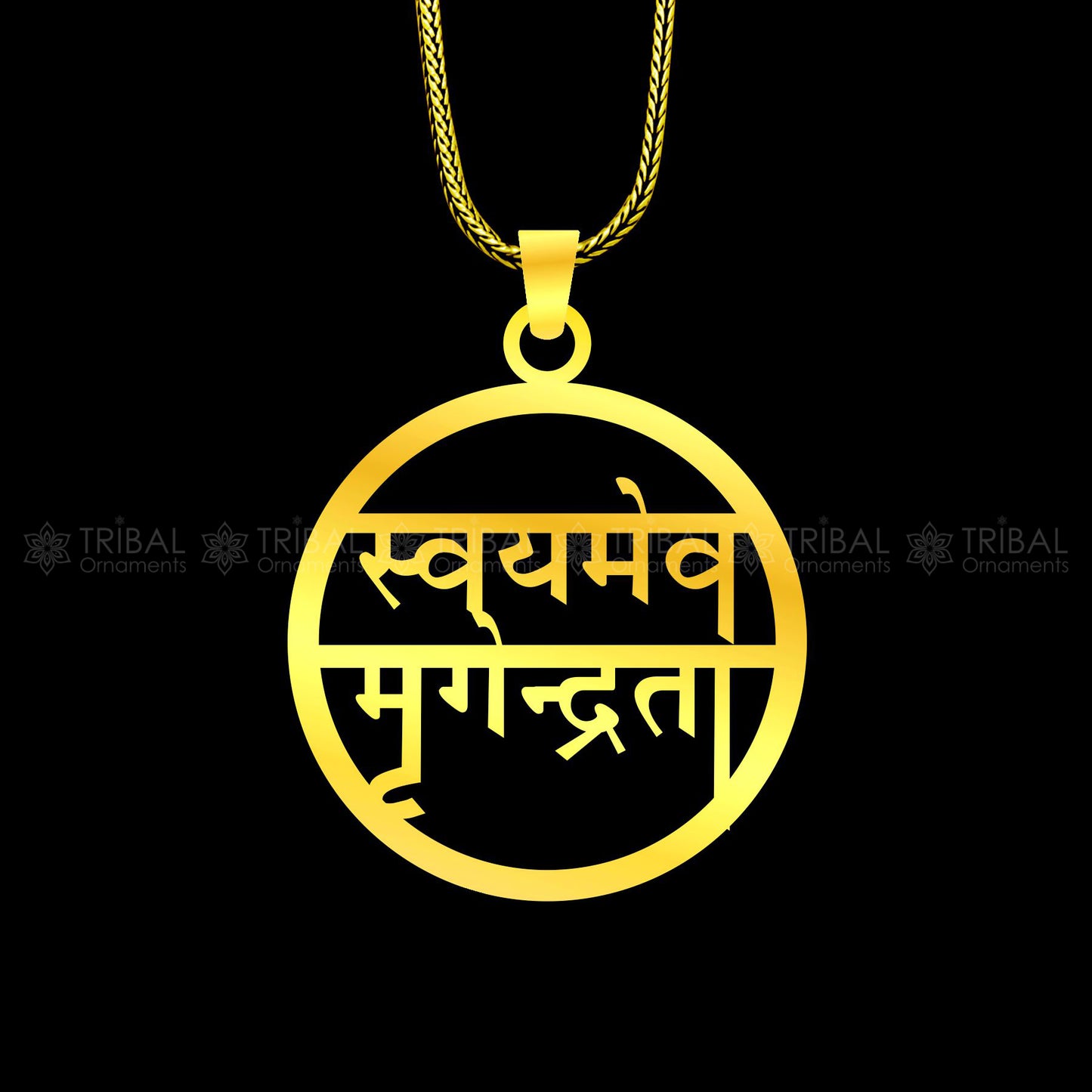 925 sterling silver handmand" Swayameva mrugendrata " pendant nsp896 - TRIBAL ORNAMENTS