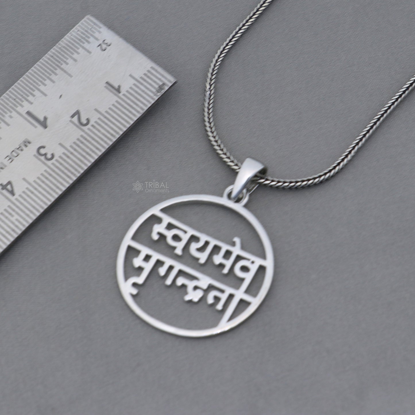925 sterling silver handmand" Swayameva mrugendrata " pendant nsp896 - TRIBAL ORNAMENTS