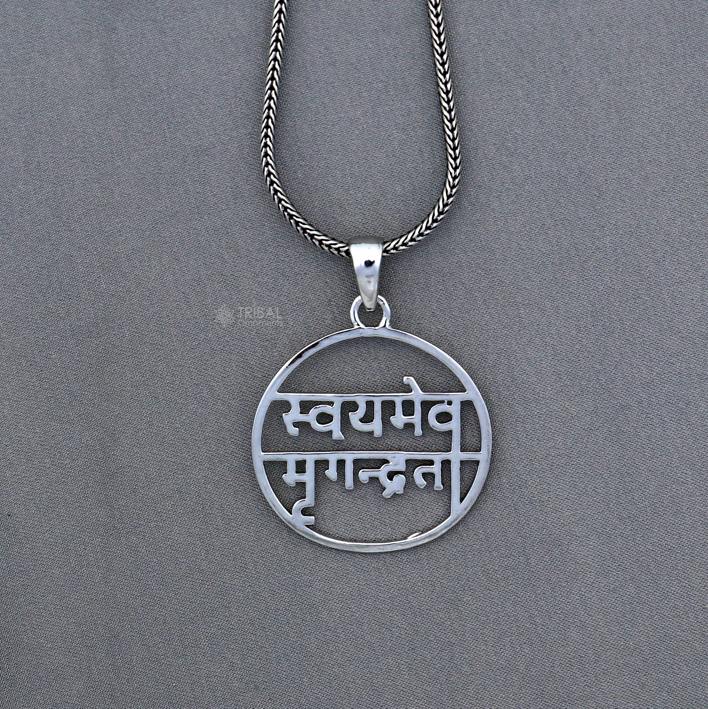 925 sterling silver handmand" Swayameva mrugendrata " pendant nsp896 - TRIBAL ORNAMENTS
