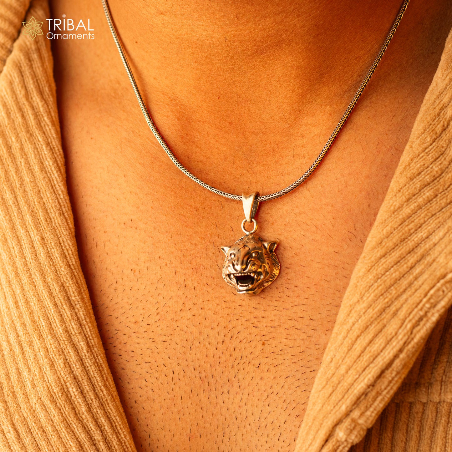 925 sterling silver LION FACE pendant symbolizes qualities associated with lions, such as courage, strength, and leadership nsp707 - TRIBAL ORNAMENTS