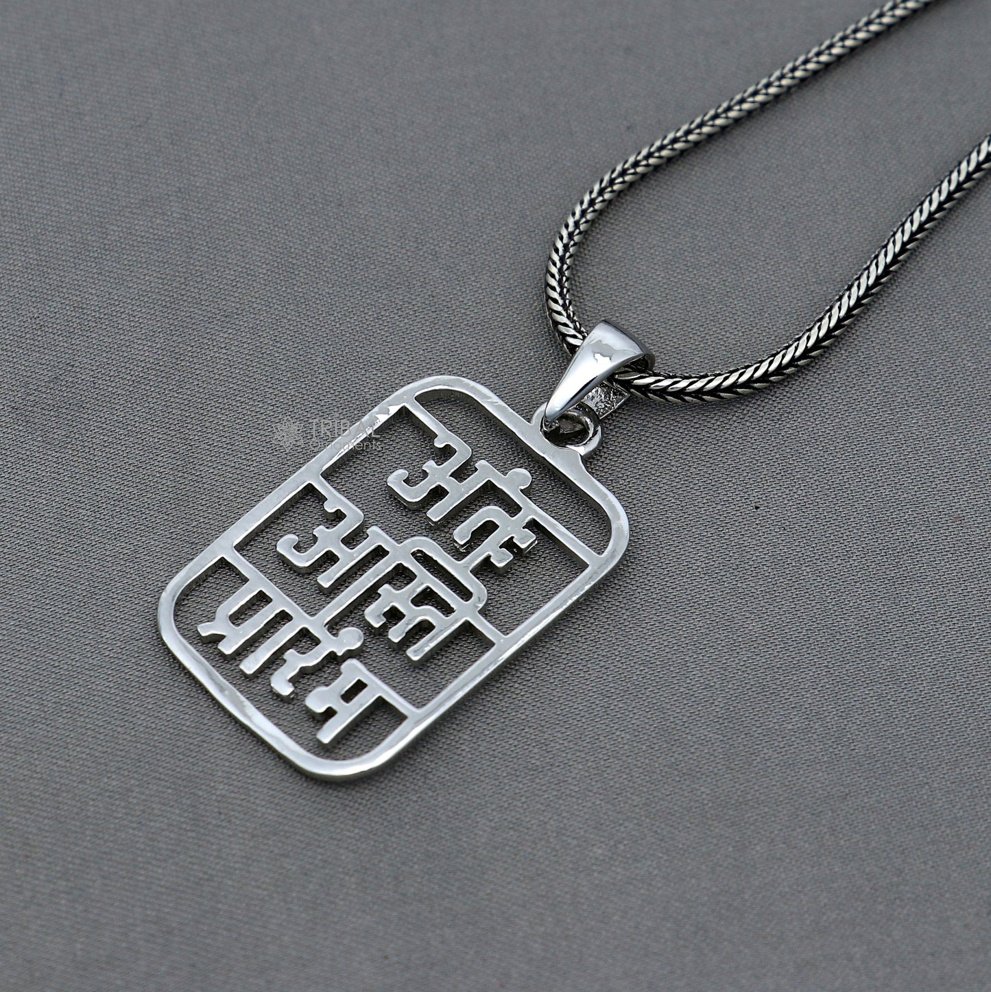 925 sterling silver handmand Antah Asti Prarambh pendant nsp894 - TRIBAL ORNAMENTS