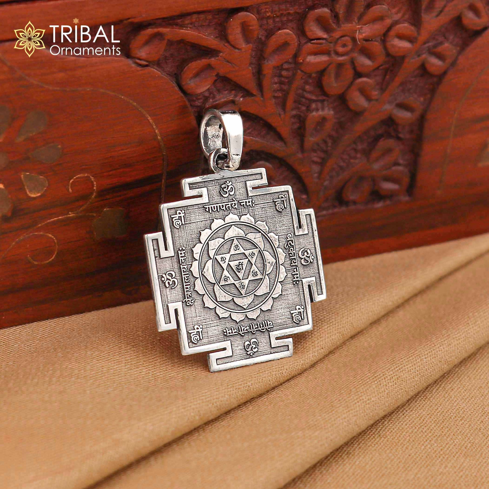 925 sterling silver Divine Baglamukhi Maha Yantram Silver Pendant Energetic Kavacham pendant  nsp1042 - TRIBAL ORNAMENTS