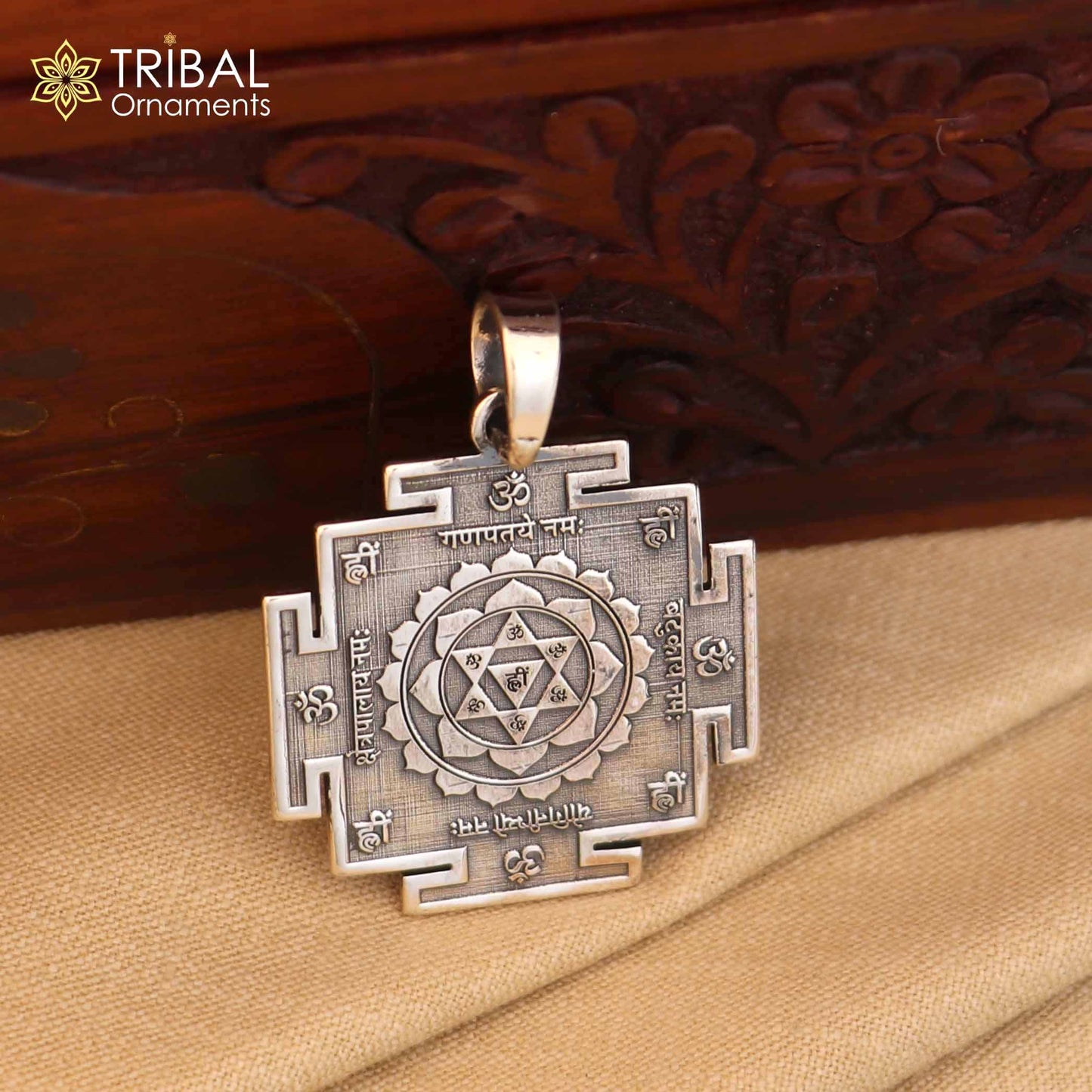 925 sterling silver Divine Baglamukhi Maha Yantram Silver Pendant Energetic Kavacham pendant  nsp1042 - TRIBAL ORNAMENTS
