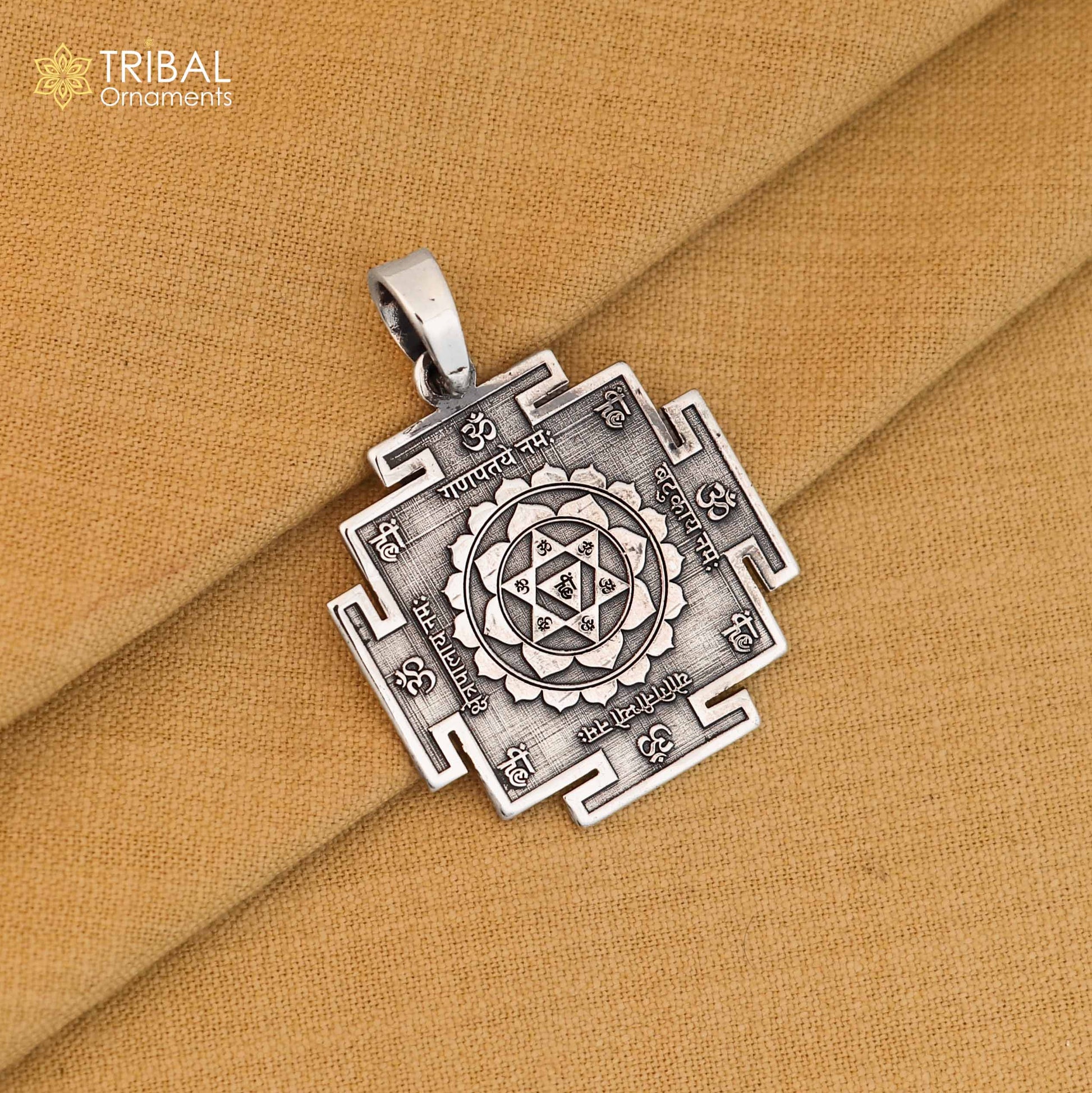 925 sterling silver Divine Baglamukhi Maha Yantram Silver Pendant Energetic Kavacham pendant  nsp1042 - TRIBAL ORNAMENTS
