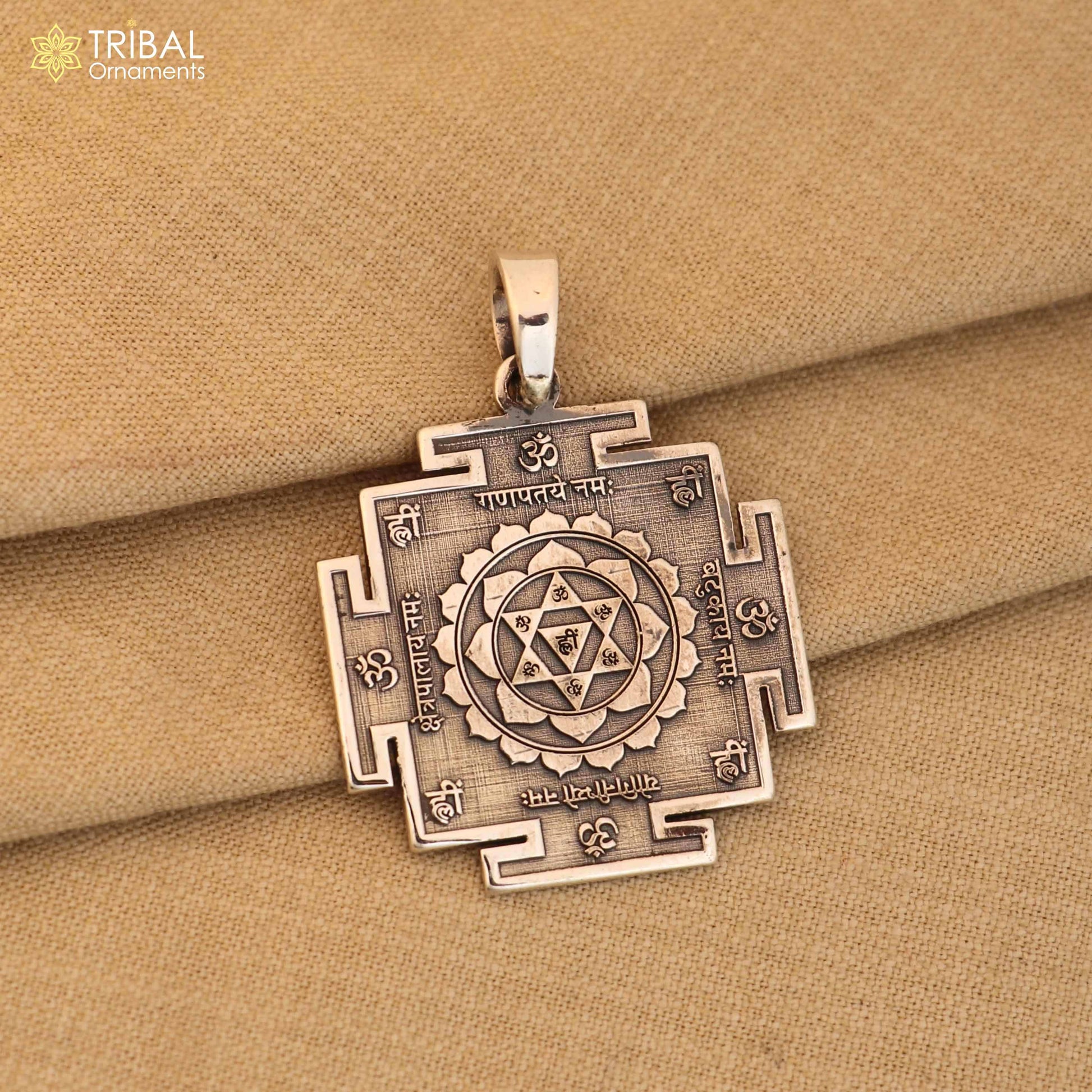 925 sterling silver Divine Baglamukhi Maha Yantram Silver Pendant Energetic Kavacham pendant  nsp1042 - TRIBAL ORNAMENTS