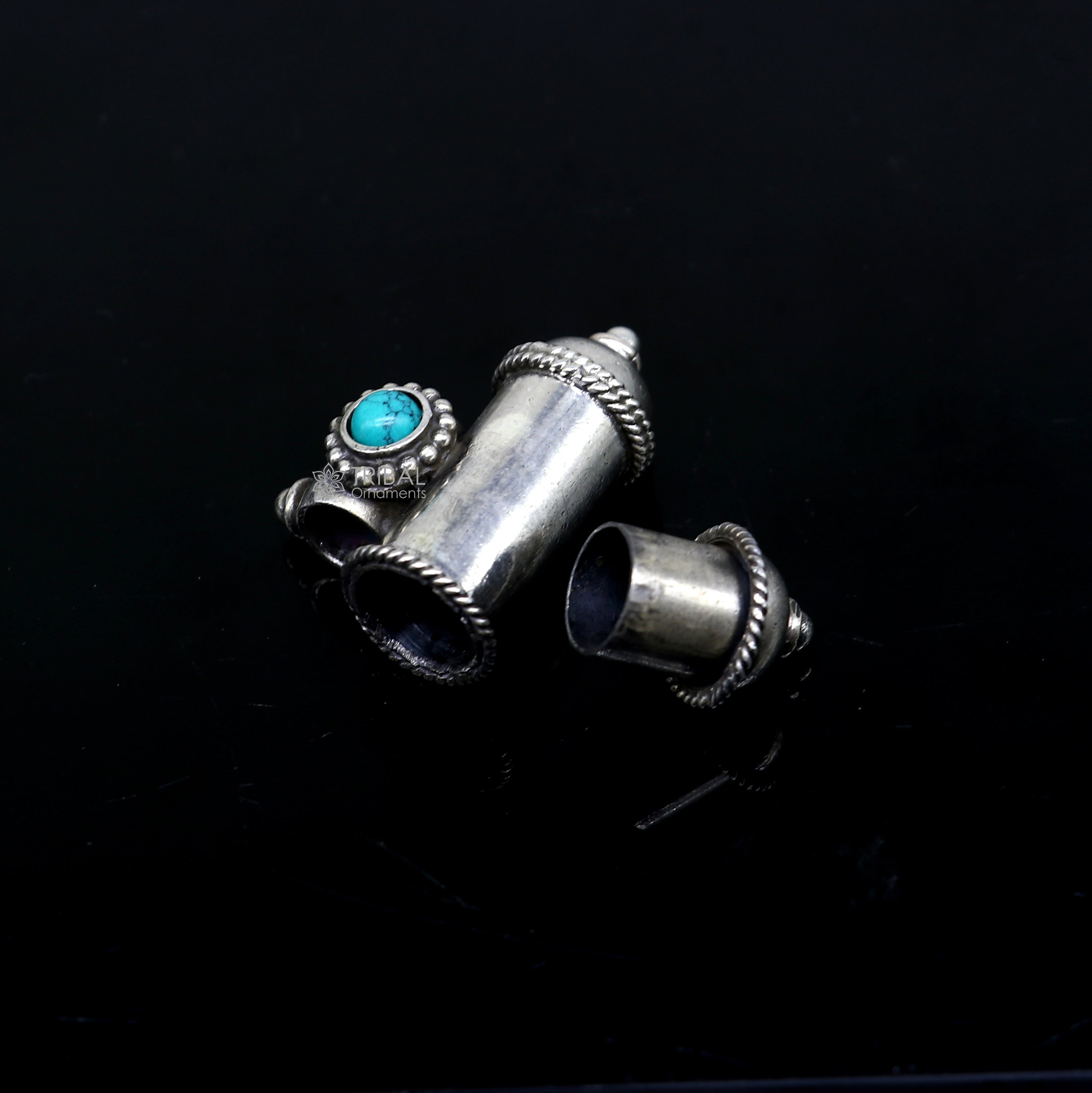 925 Sterling silver vintage design amulet pendant, box pendant