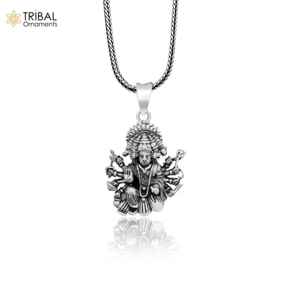Vintage 925 sterling silver Panchmukhi Hanuman pendant, handmade unisex jewelry, stylish tribal ornament personalized pendant.