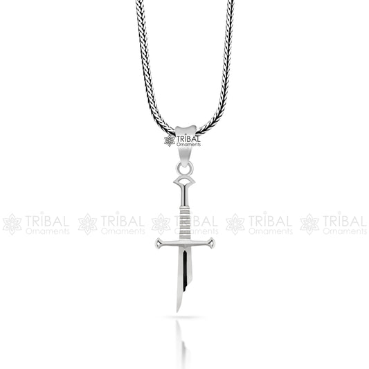 Pure 925 sterling silver handmade small sword pendant amazing designer pendant unisex divine jewelry nsp816 - TRIBAL ORNAMENTS