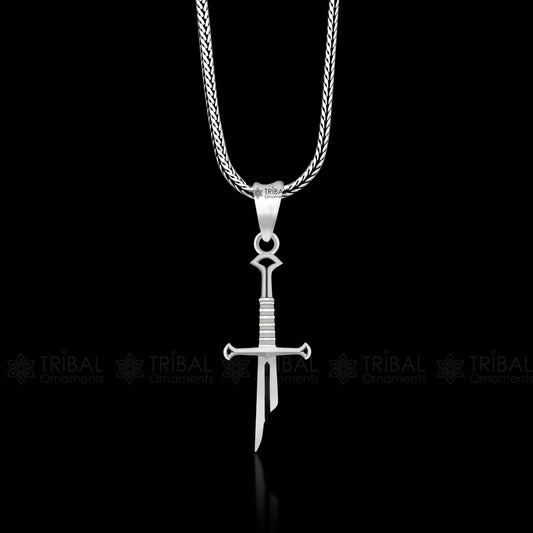 Pure 925 sterling silver handmade small sword pendant amazing designer pendant unisex divine jewelry nsp816 - TRIBAL ORNAMENTS