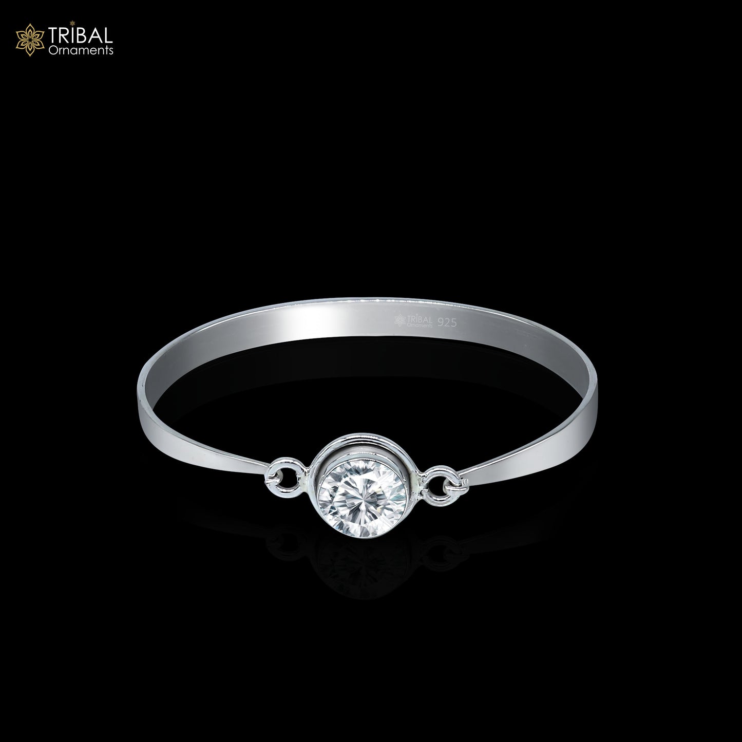 925 sterling silver handmade  Stone design stylish kada bangle bracelet tribal jewelry nsk855 - TRIBAL ORNAMENTS