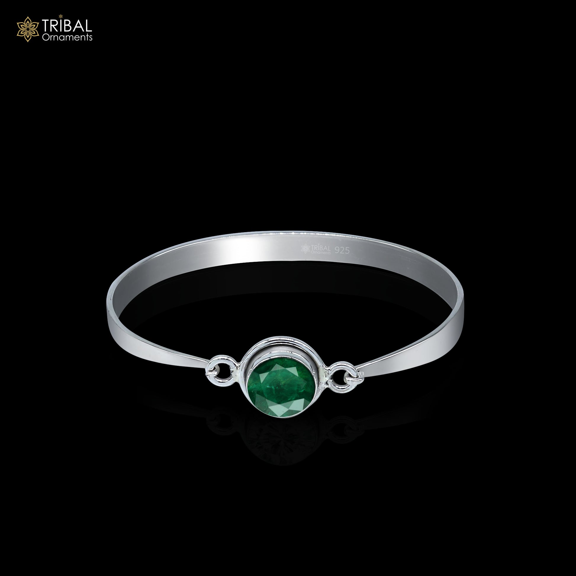 925 sterling silver handmade  Stone design stylish kada bangle bracelet tribal jewelry nsk855 - TRIBAL ORNAMENTS