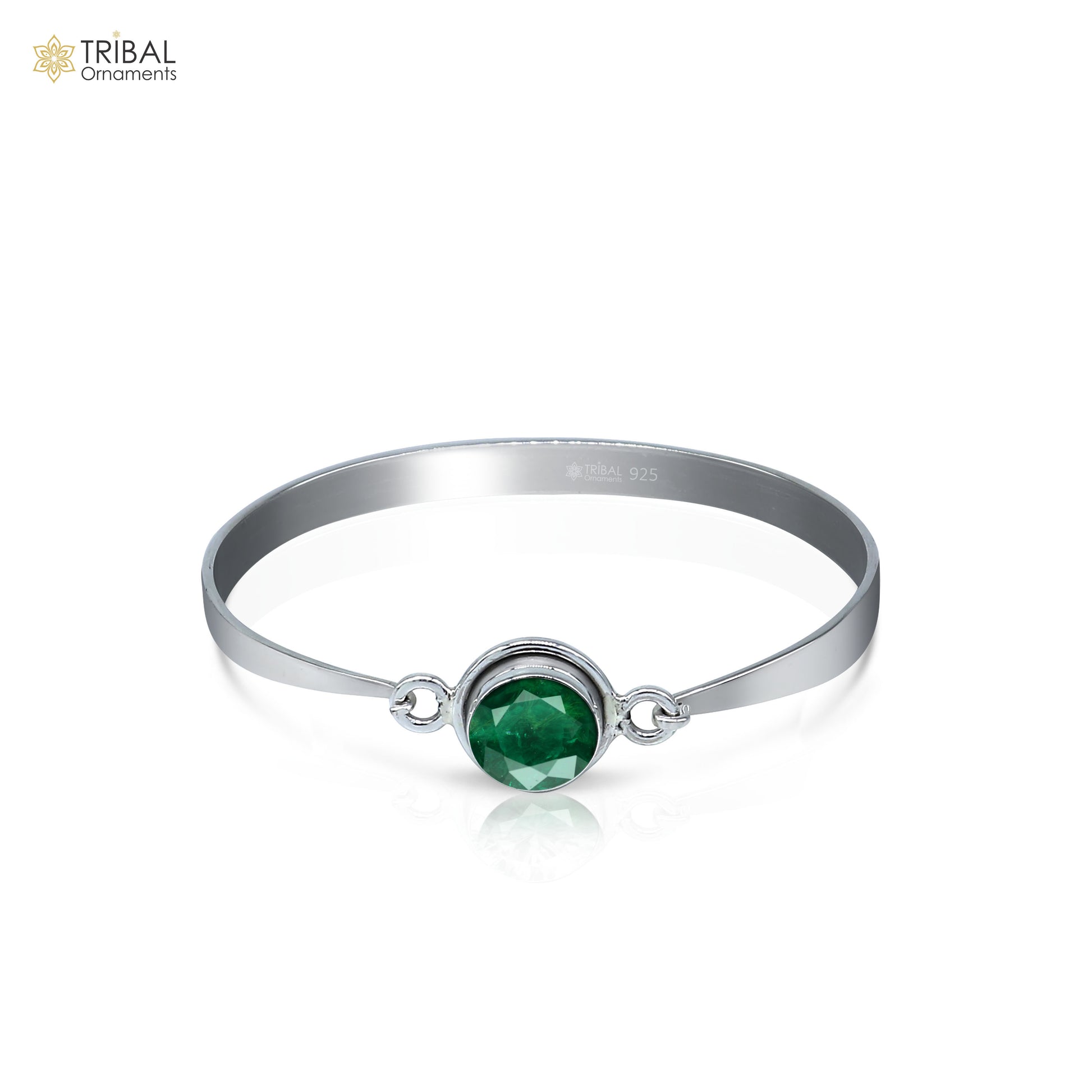 925 sterling silver handmade  Stone design stylish kada bangle bracelet tribal jewelry nsk855 - TRIBAL ORNAMENTS