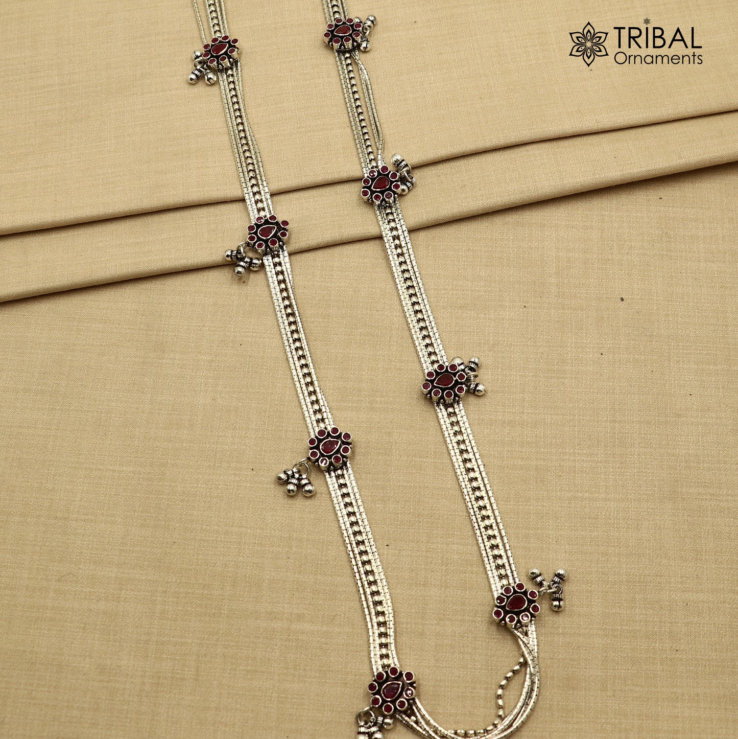 925 Sterling silver adjustable multiline vintage design belly chain waist ,Saree chain wch29 - TRIBAL ORNAMENTS