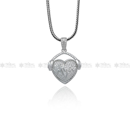 925 Sterling silver heart design rose gold polished pendant nsp950 - TRIBAL ORNAMENTS