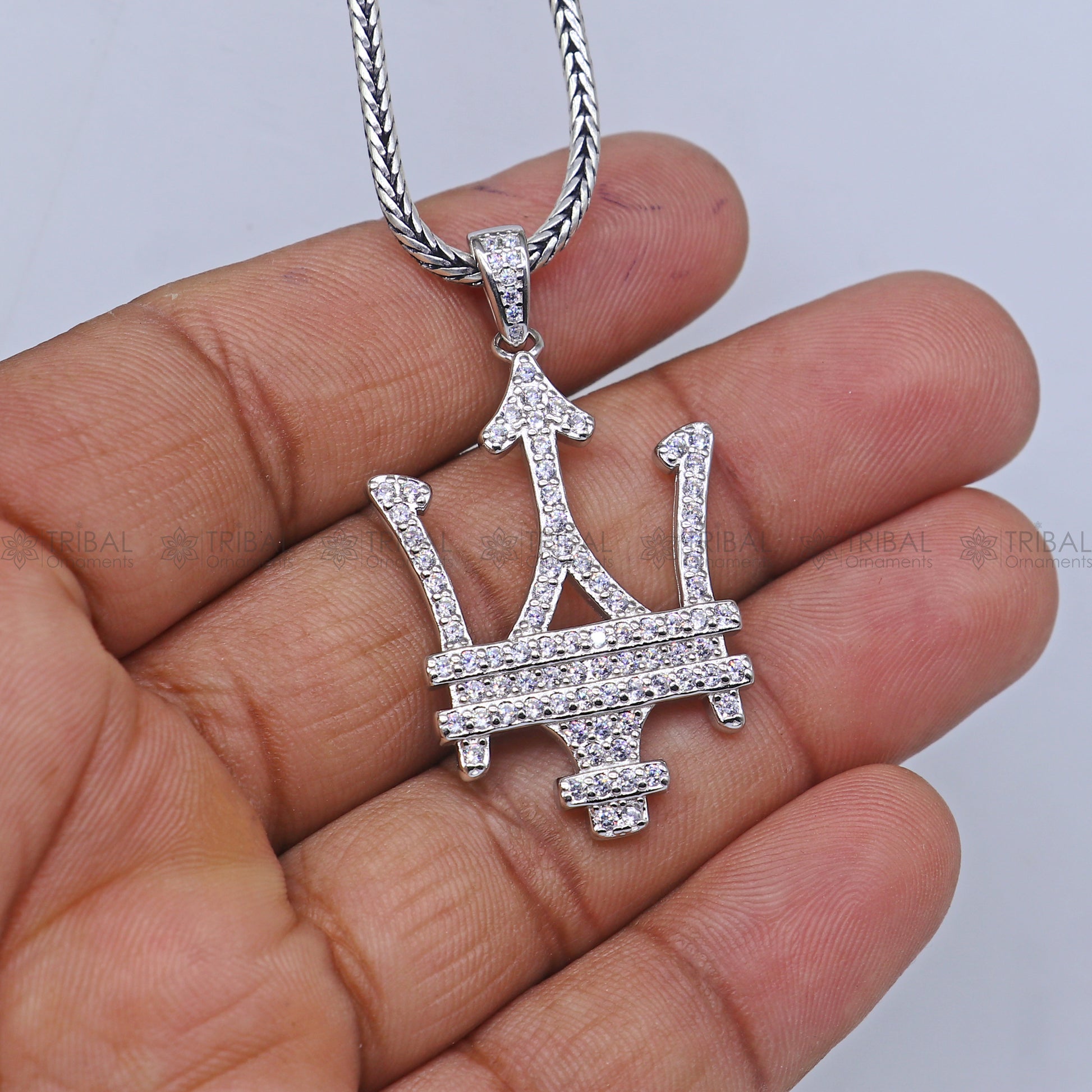 925 Sterling silver  Maserati car logo rose gold polished pendant nsp952 - TRIBAL ORNAMENTS