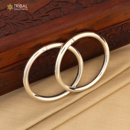 925 Sterling silver customized plain bangle kada tribal jewelry nsk937 - TRIBAL ORNAMENTS