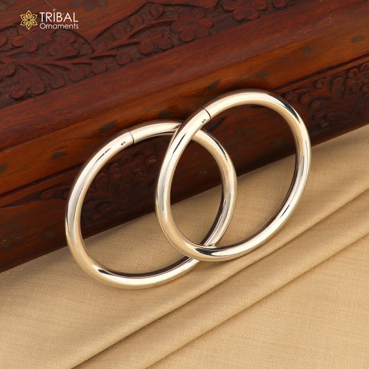 925 Sterling silver customized plain bangle kada tribal jewelry nsk937 - TRIBAL ORNAMENTS