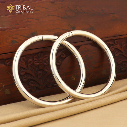 925 Sterling silver customized plain bangle kada tribal jewelry nsk937 - TRIBAL ORNAMENTS