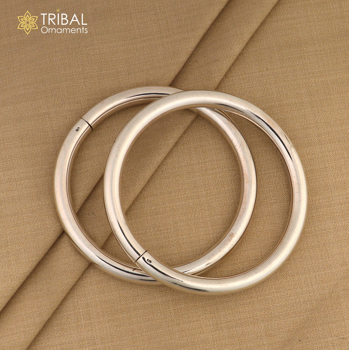 925 Sterling silver customized plain bangle kada tribal jewelry nsk937 - TRIBAL ORNAMENTS