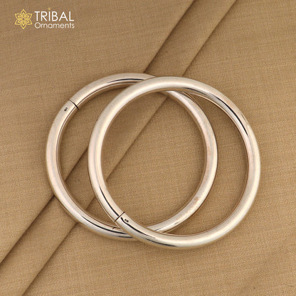 925 Sterling silver customized plain bangle kada tribal jewelry nsk937 - TRIBAL ORNAMENTS
