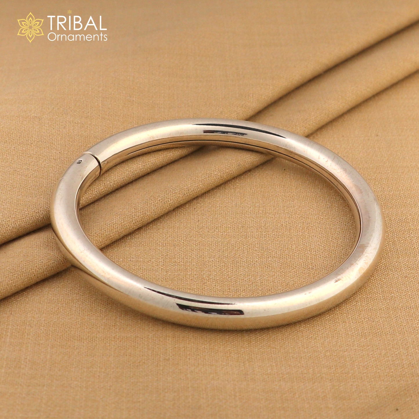 925 Sterling silver customized plain bangle kada tribal jewelry nsk937 - TRIBAL ORNAMENTS