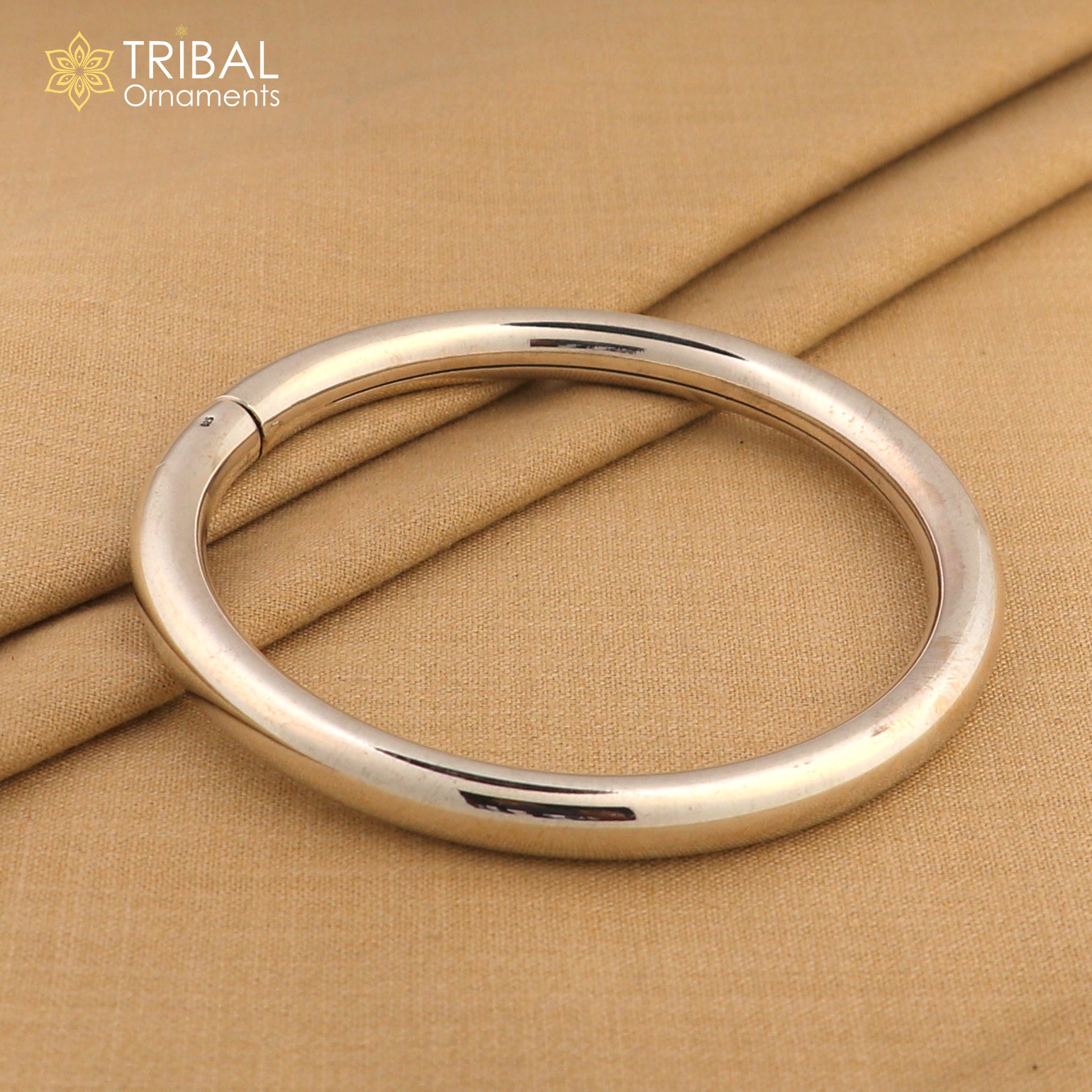 925 Sterling silver customized plain bangle kada tribal jewelry nsk937 - TRIBAL ORNAMENTS