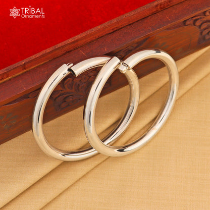 925 Sterling silver customized plain bangle kada tribal jewelry nsk937 - TRIBAL ORNAMENTS