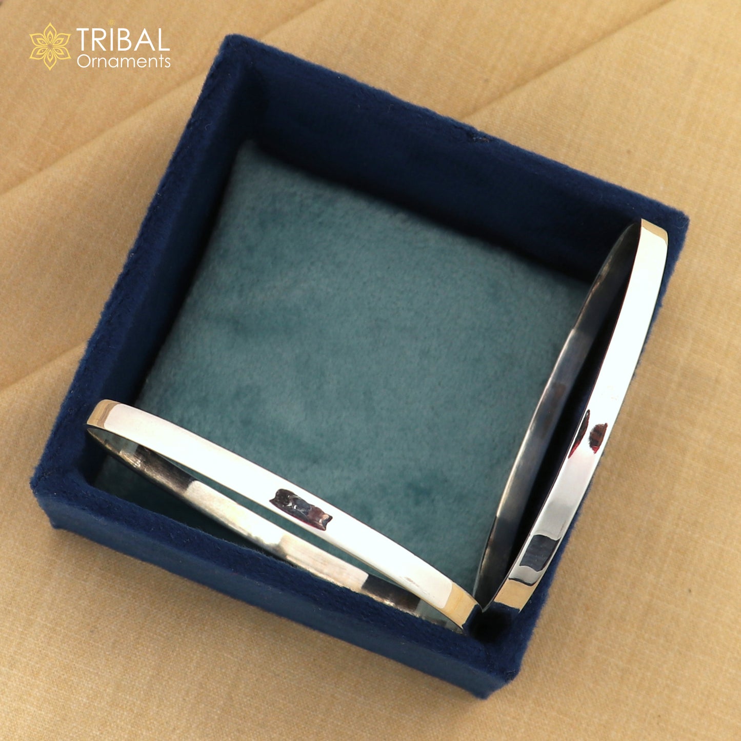 925 Sterling silver customized plain bangle kada tribal jewelry nsk929 - TRIBAL ORNAMENTS