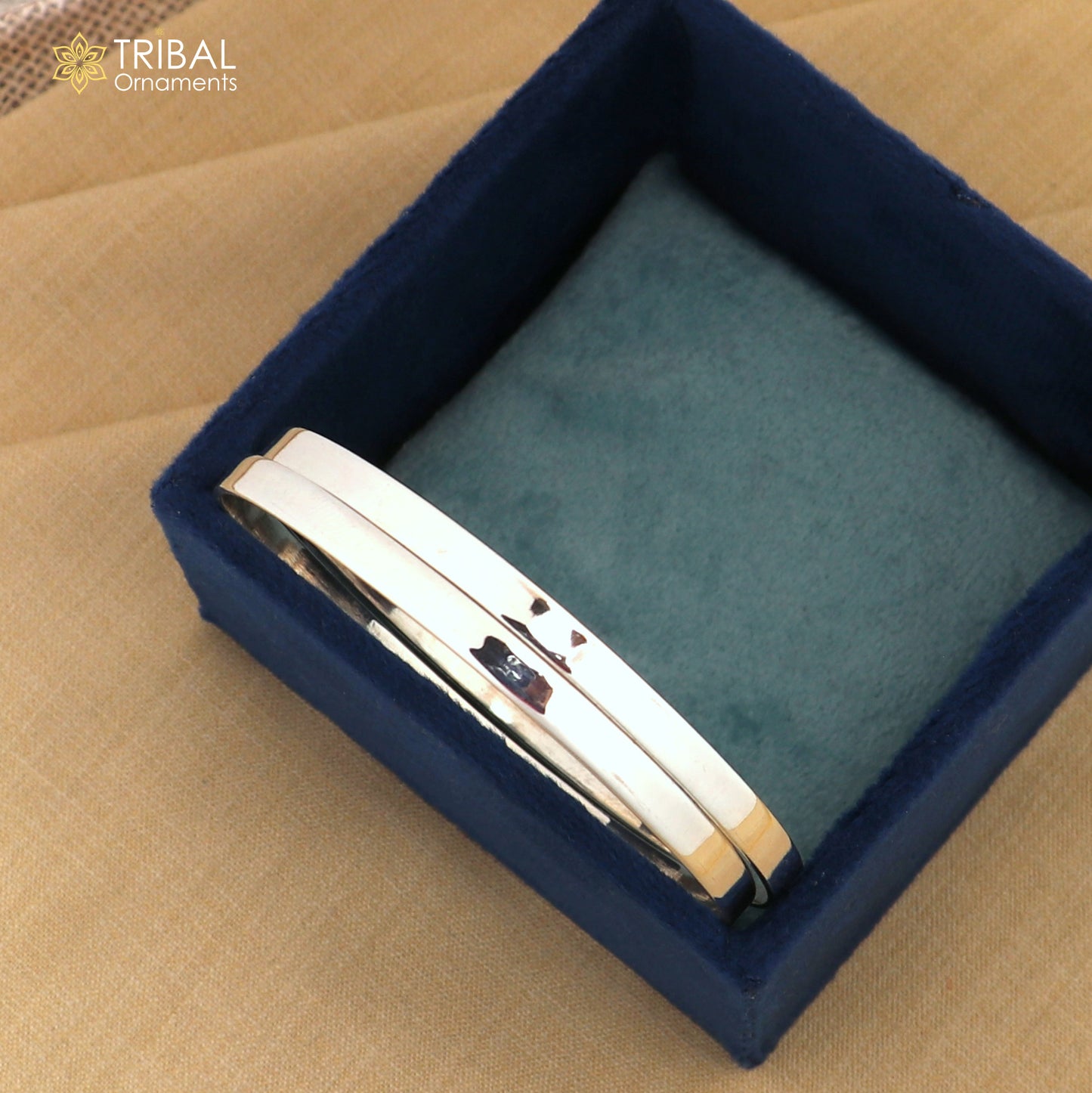 925 Sterling silver customized plain bangle kada tribal jewelry nsk929 - TRIBAL ORNAMENTS