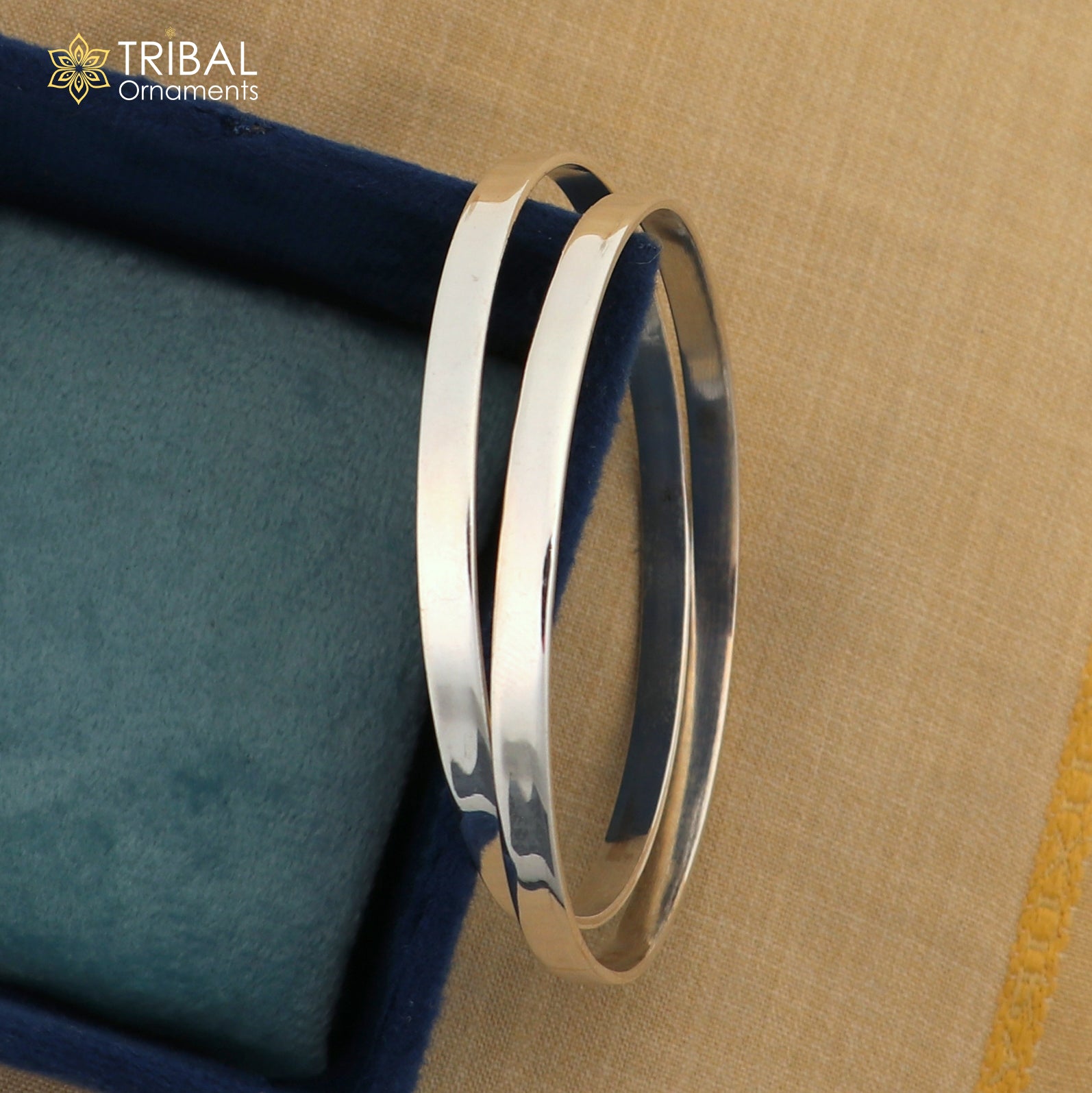 925 Sterling silver customized plain bangle kada tribal jewelry nsk929 - TRIBAL ORNAMENTS