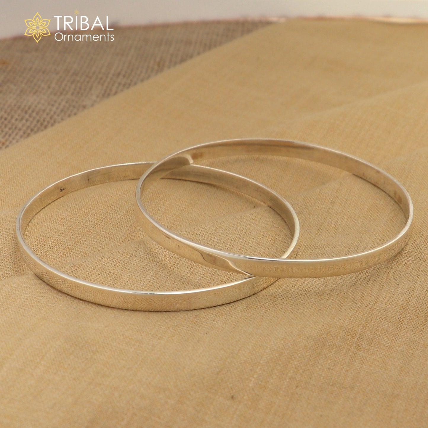 925 Sterling silver customized plain bangle kada tribal jewelry nsk929 - TRIBAL ORNAMENTS