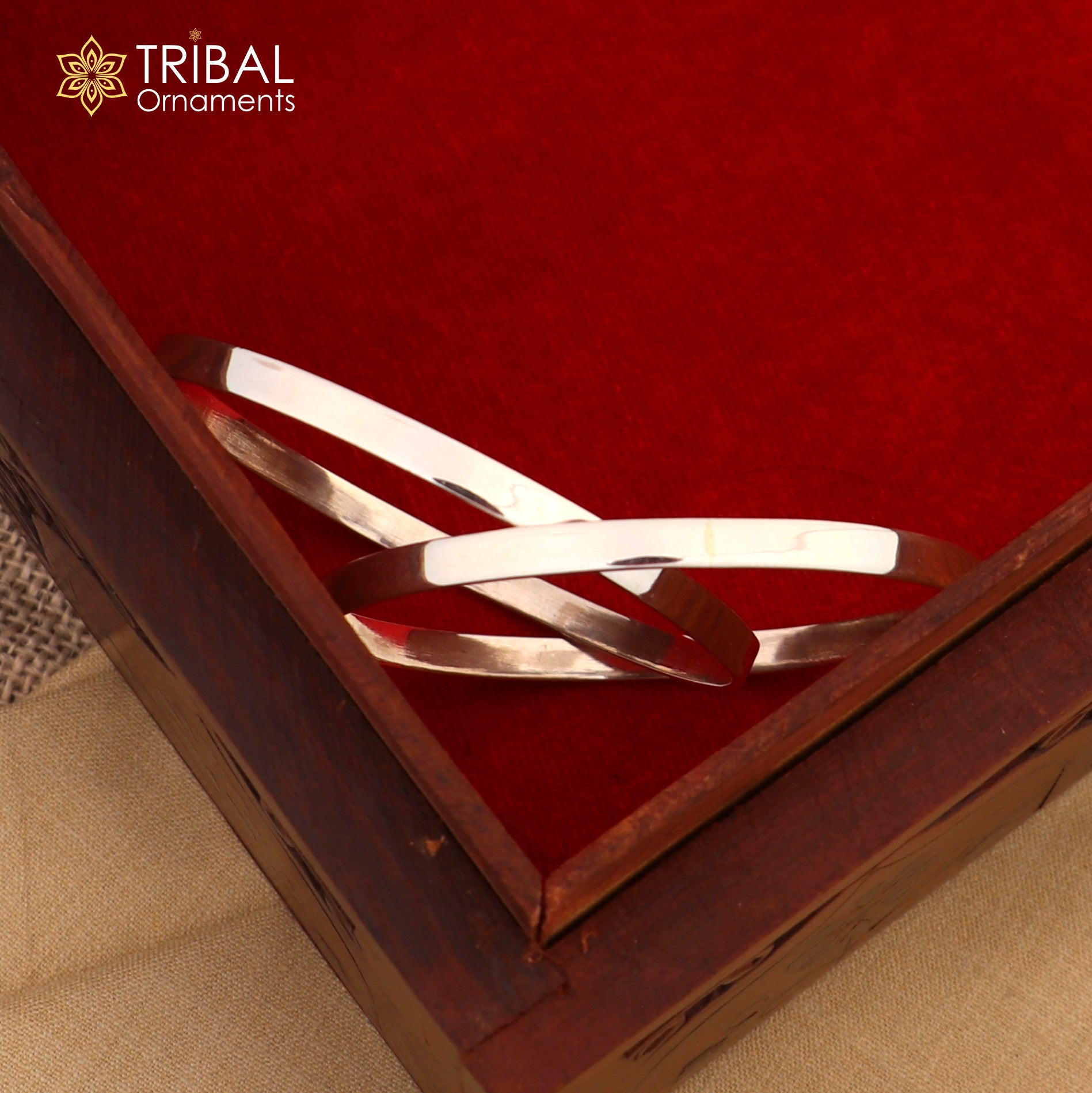 925 Sterling silver customized plain bangle kada tribal jewelry nsk929 - TRIBAL ORNAMENTS