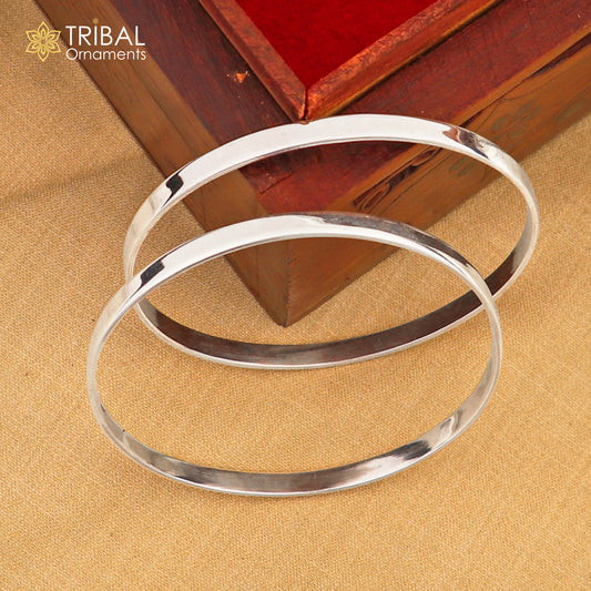 925 Sterling silver customized plain bangle kada tribal jewelry nsk929 - TRIBAL ORNAMENTS