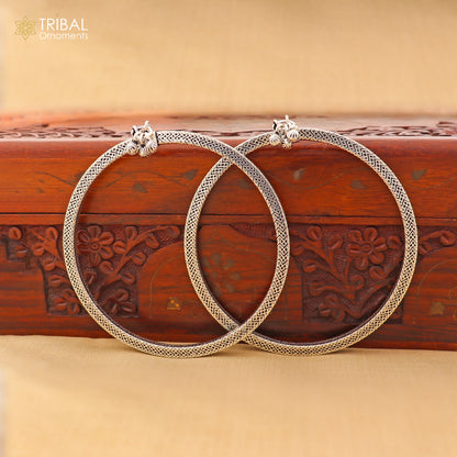 5 mm 925 sterling silver vintage ethnic design customized foot ankle kada bracelet with hanging drops  belly dance jewelry nsfk149 - TRIBAL ORNAMENTS