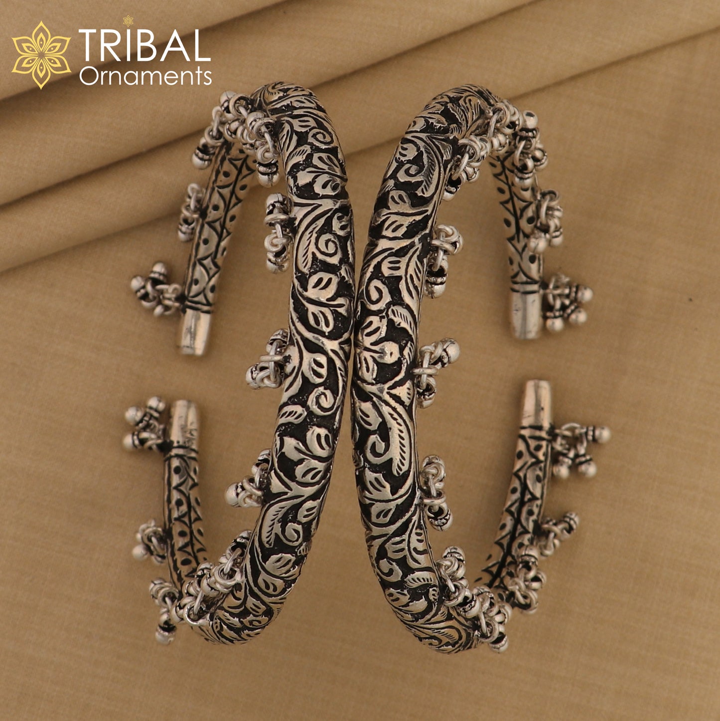 925 sterling silver chitai work fabulous handcrafted customized work vintage foot bracelet kada nsfk49 - TRIBAL ORNAMENTS