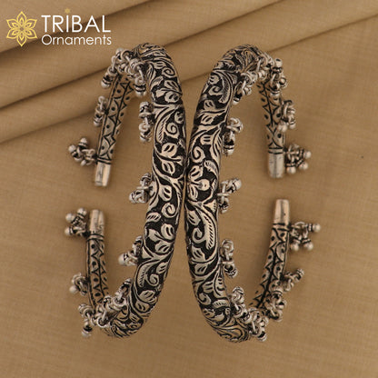 925 sterling silver chitai work fabulous handcrafted customized work vintage foot bracelet kada nsfk49 - TRIBAL ORNAMENTS