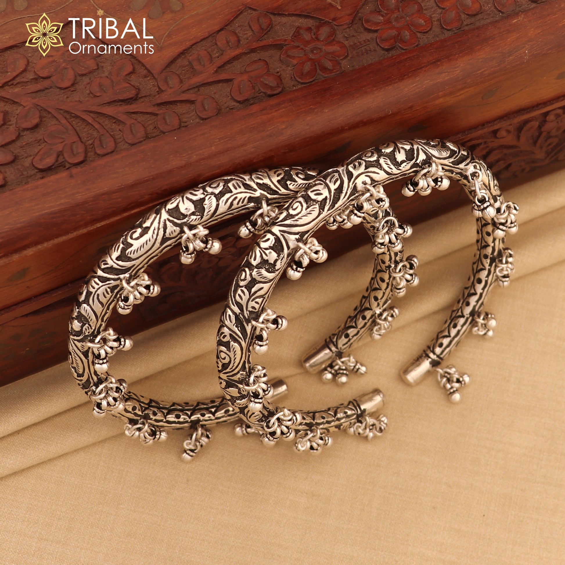 925 sterling silver chitai work fabulous handcrafted customized work vintage foot bracelet kada nsfk49 - TRIBAL ORNAMENTS