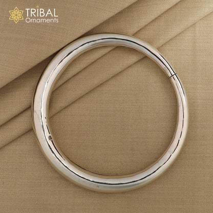 925 Sterling silver handmade traditional Indian women's foot kada ankle bracelet with plain tribal design, customized tribal jewelry.