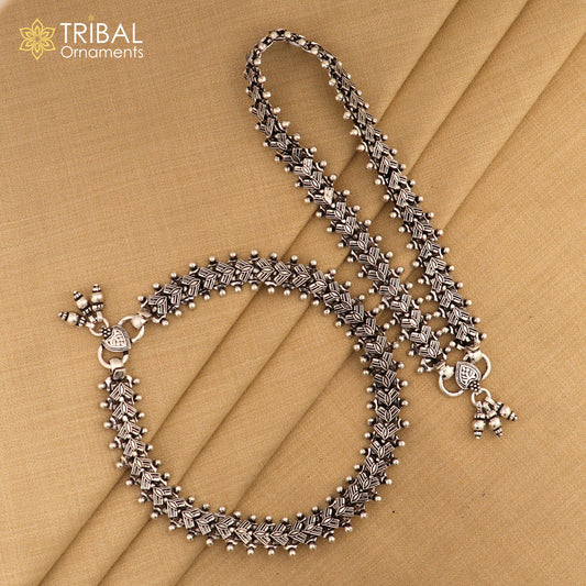 Indian Traditional cultural trendy 925 Sterling silver anklets foot bracelet gift for women's chunky jewelry ank01 - TRIBAL ORNAMENTS