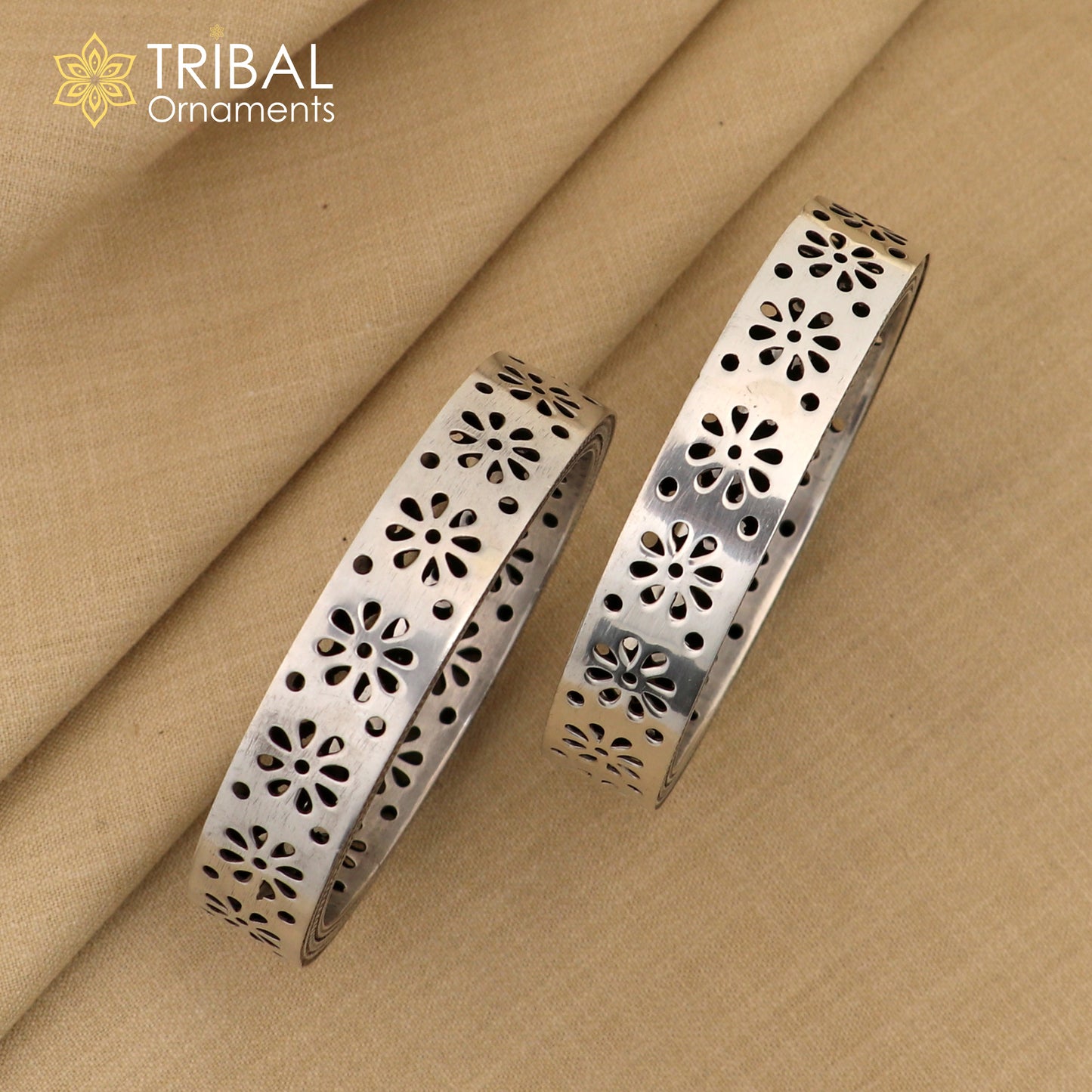 925 sterling silver floral bangle bracelet, vintage design brides bangle jewelry ba116 - TRIBAL ORNAMENTS
