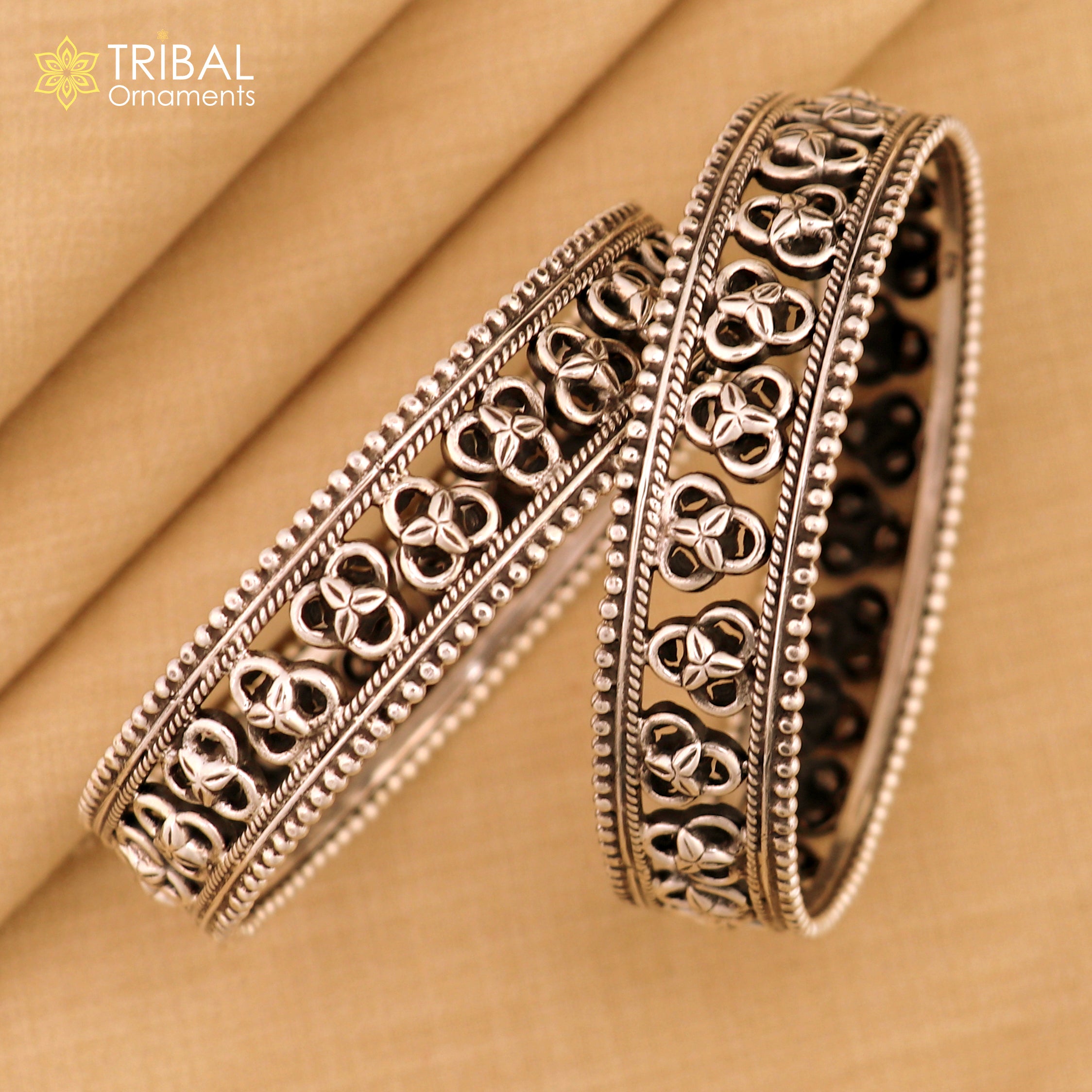 925 sterling silver Trendy cultural design bangle bracelet tribal