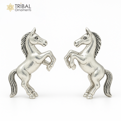 Amazing stylish unicorn horse small statue handmade sterling silver article from india art536 - TRIBAL ORNAMENTS