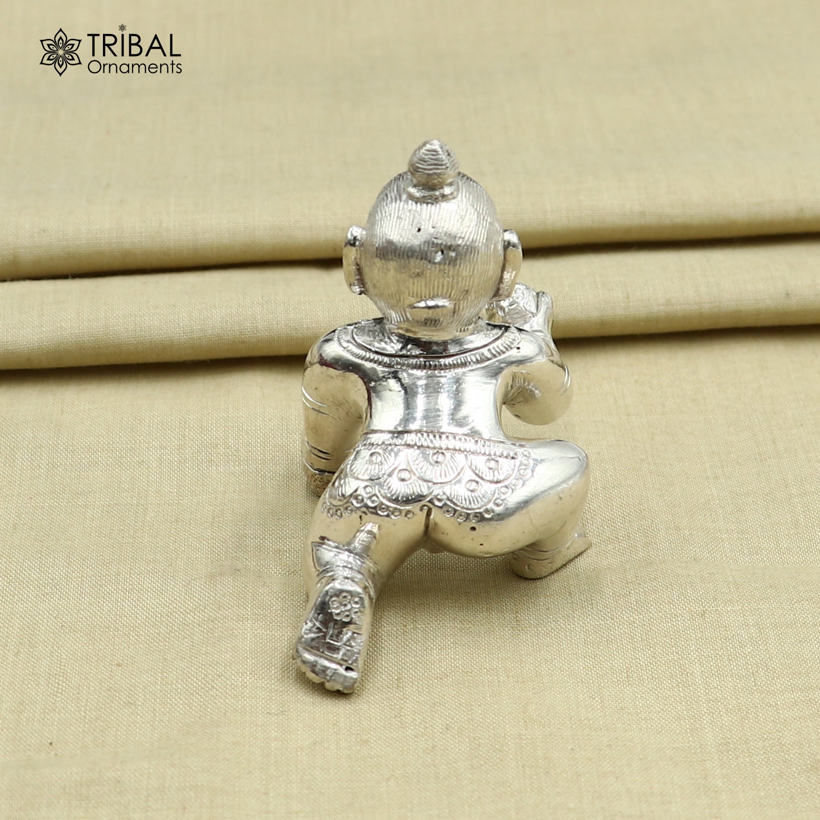 925 sterling silver idol divine Krishna, Laddu Gopal, crawling Krishna statue figurine  art839 - TRIBAL ORNAMENTS